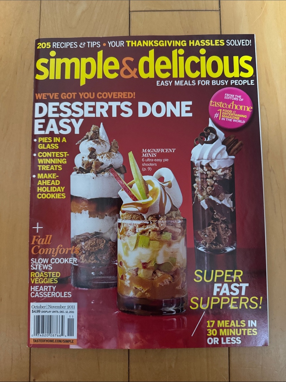 5/$15 Taste of Home Simple & Delicious Dessert Magazine - Oct/Nov 2011